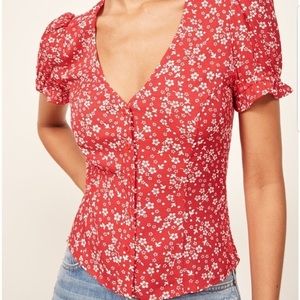 Reformation Allegra floral printed top